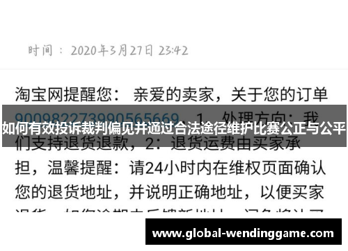 如何有效投诉裁判偏见并通过合法途径维护比赛公正与公平